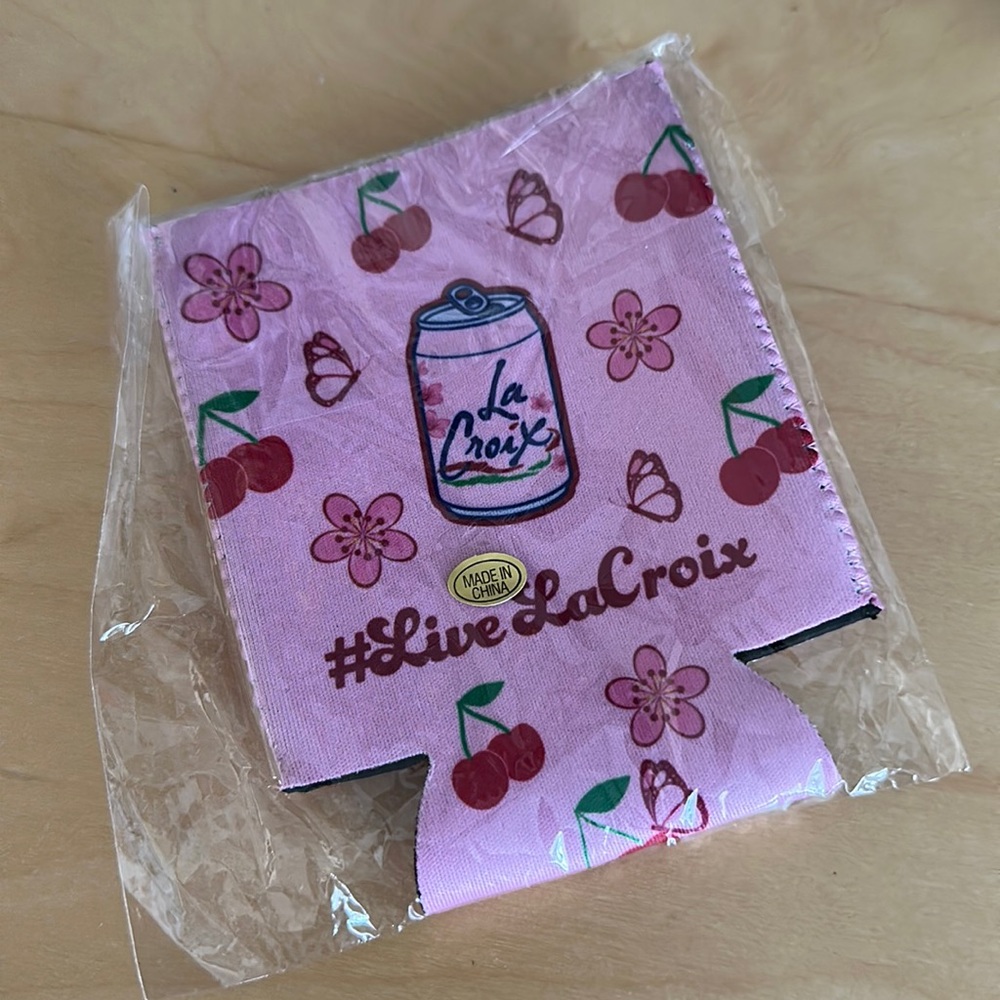 LaCroix cherry blossom pink coozie NWT
